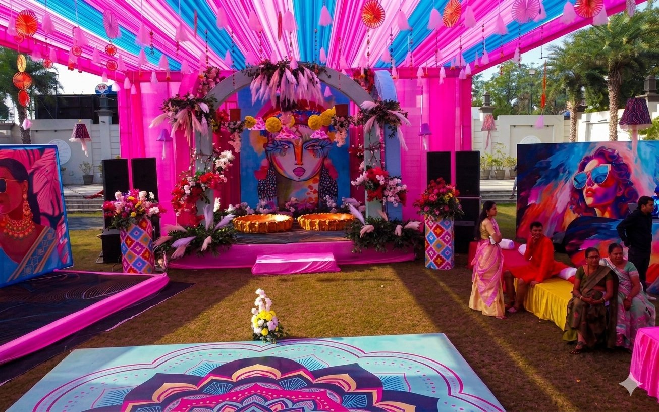 Vrinda Greens Marriage Garden — venue setup